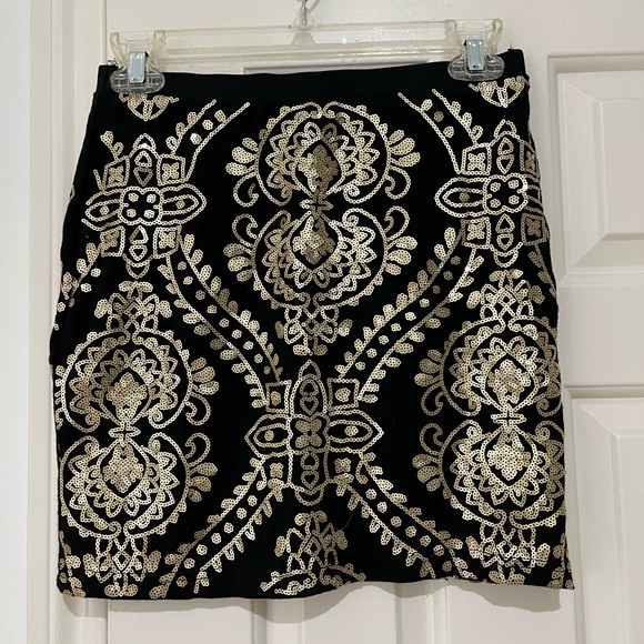 Interi Sequin gold and black mini skirt size small - Picture 4 of 5